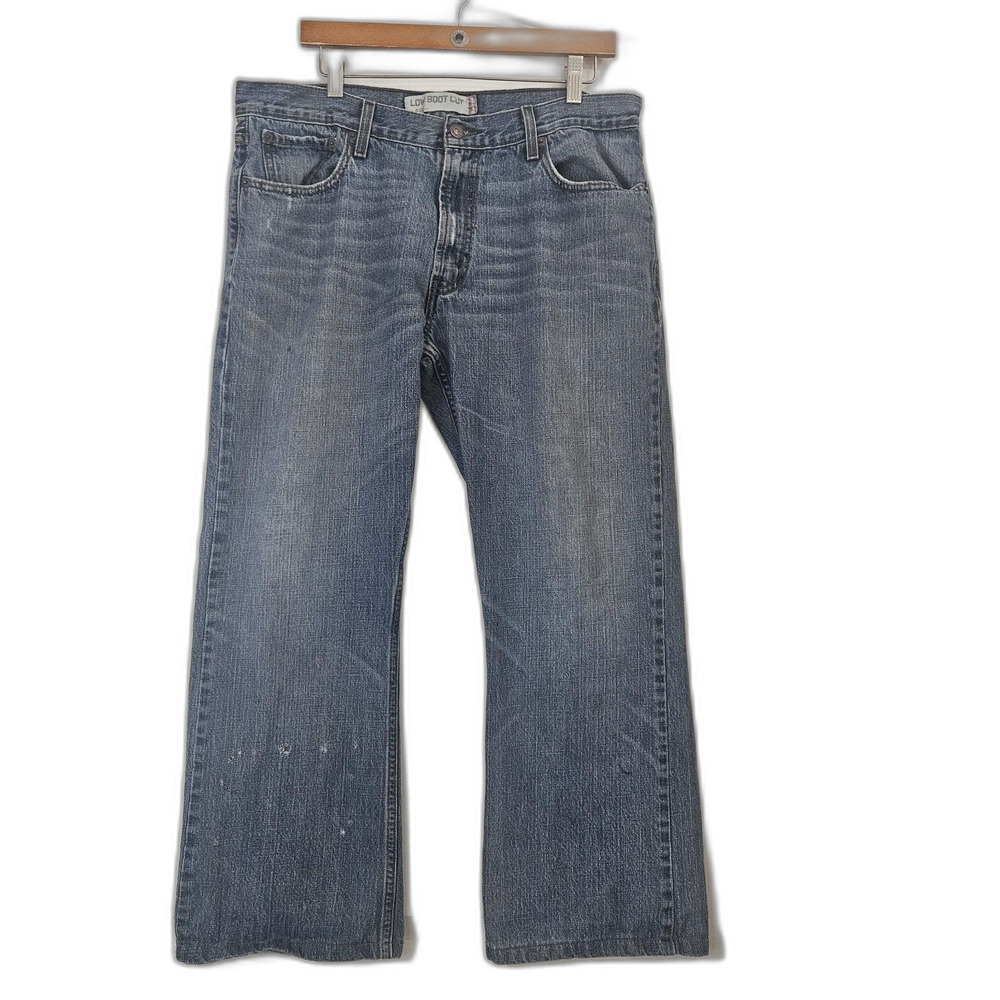 08 Y2K Levis' Mens 527 Low Rise Boot Cut Jeans Size (38x27) 36X28 Distressed